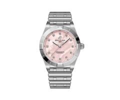 Breitling Chronomat 28mm Ladies Watch Pink Mother Of Pearl