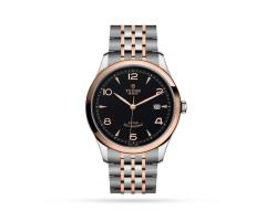 Tudor 1926 41mm Mens Watch Steel Case Rose Gold Bezel Black Dial