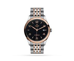 Tudor 1926 39mm Mens Watch Steel Case Rose Gold Bezel Black Dial