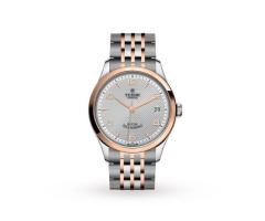 Tudor 1926 36mm Ladies Watch Steel Case Rose Gold Bezel Silver Dial