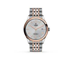 Tudor 1926 39mm Mens Watch Steel Case Rose Gold Bezel Silver Dial