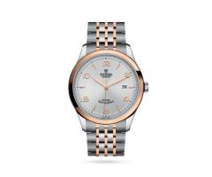 Tudor 1926 41mm Mens Watch Steel Case Rose Gold Bezel Silver Dial