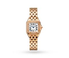 Panthegravere De Cartier Watch Small Model Quartz Movement Rose Gold Diamonds