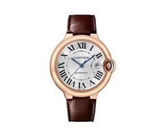 Ballon Bleu De Cartier Watch 40mm Automatic Movement Rose Gold Leather