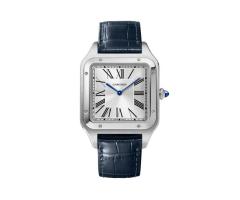 Cartier SantosDumont Watch ExtraLarge Model HandWound Mechanical Movement Steel Leather