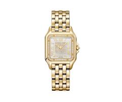 Panthegravere De Cartier Watch Medium Model Quartz Movement Yellow Gold