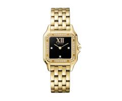 Panthegravere De Cartier Watch Medium Model Quartz Movement Yellow Gold