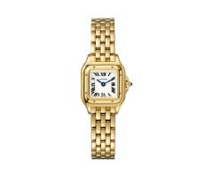 Panthegravere De Cartier Watch Mini Model Quartz Movement Yellow Gold