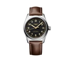 Longines Spirit Pilot 3 Hands 39mm Mens Watch Leather Black