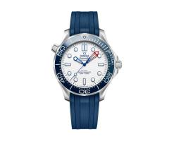 Omega Seamaster Diver 300M Americas Cup 42mm Mens Watch White Rubber Strap